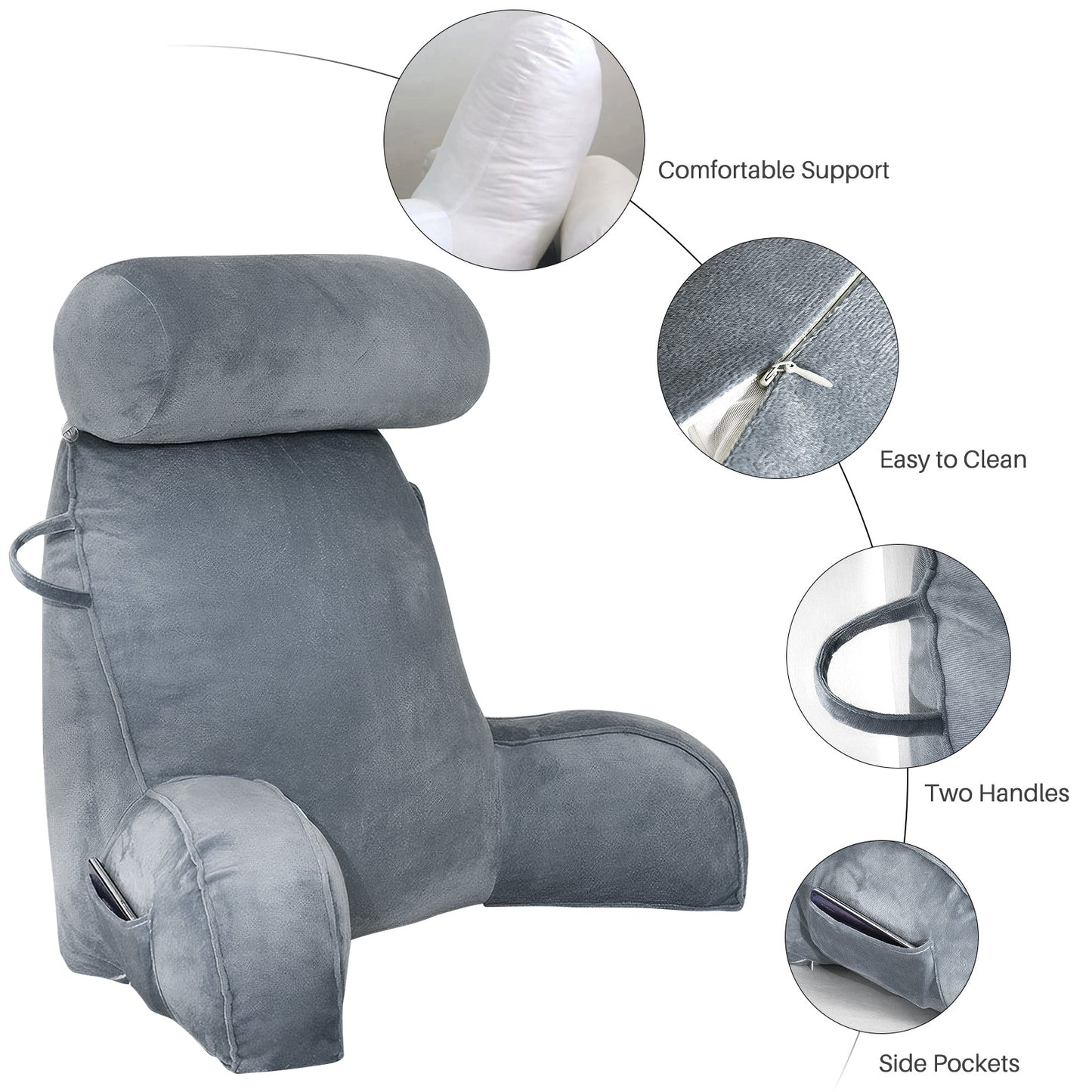 Triangle Cushion Headboard Pillow - Reading & Sleeping Support