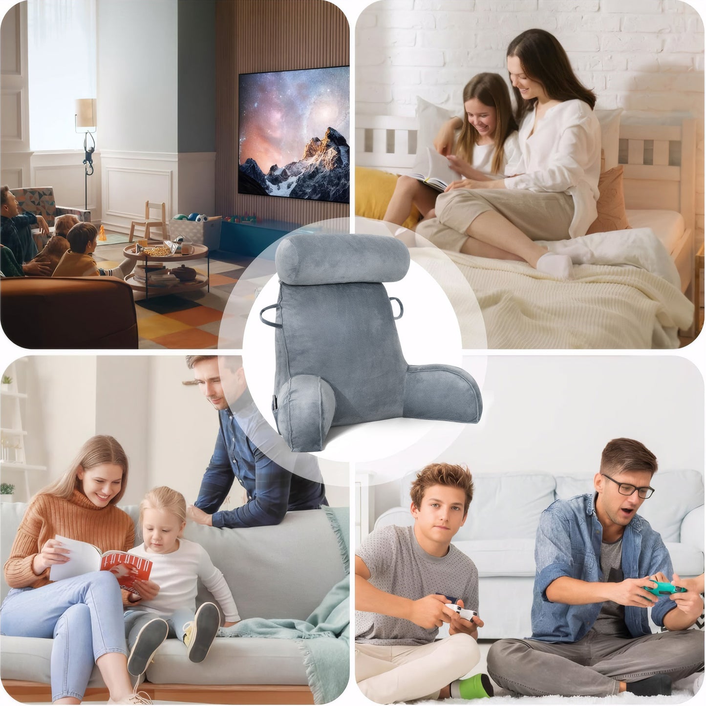 Triangle Cushion Headboard Pillow - Reading & Sleeping Support